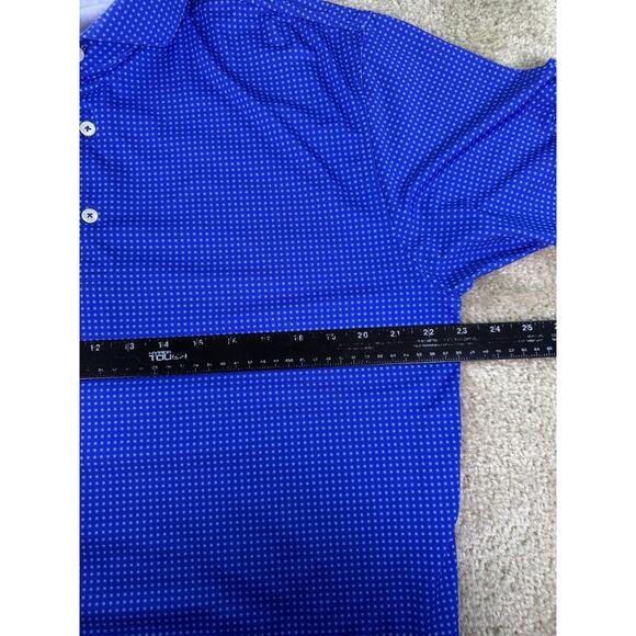 Turtleson Golf Shirt Mens Size Medium Blue Dot Performance Polo Stretch C155 - Picture 7 of 9